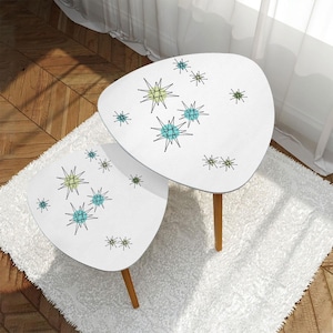 Franciscan Ware Atomic Starburst-Inspired Nesting Tables – Made in USA – Space Age Design