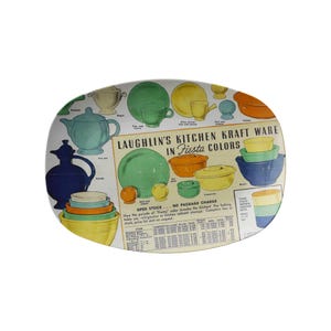 Homer Laughlin&#39;s Vintage Advert Inspired Fiestaware Platter Repro. Fiesta Ware Platter Vintage Kitchen Advert