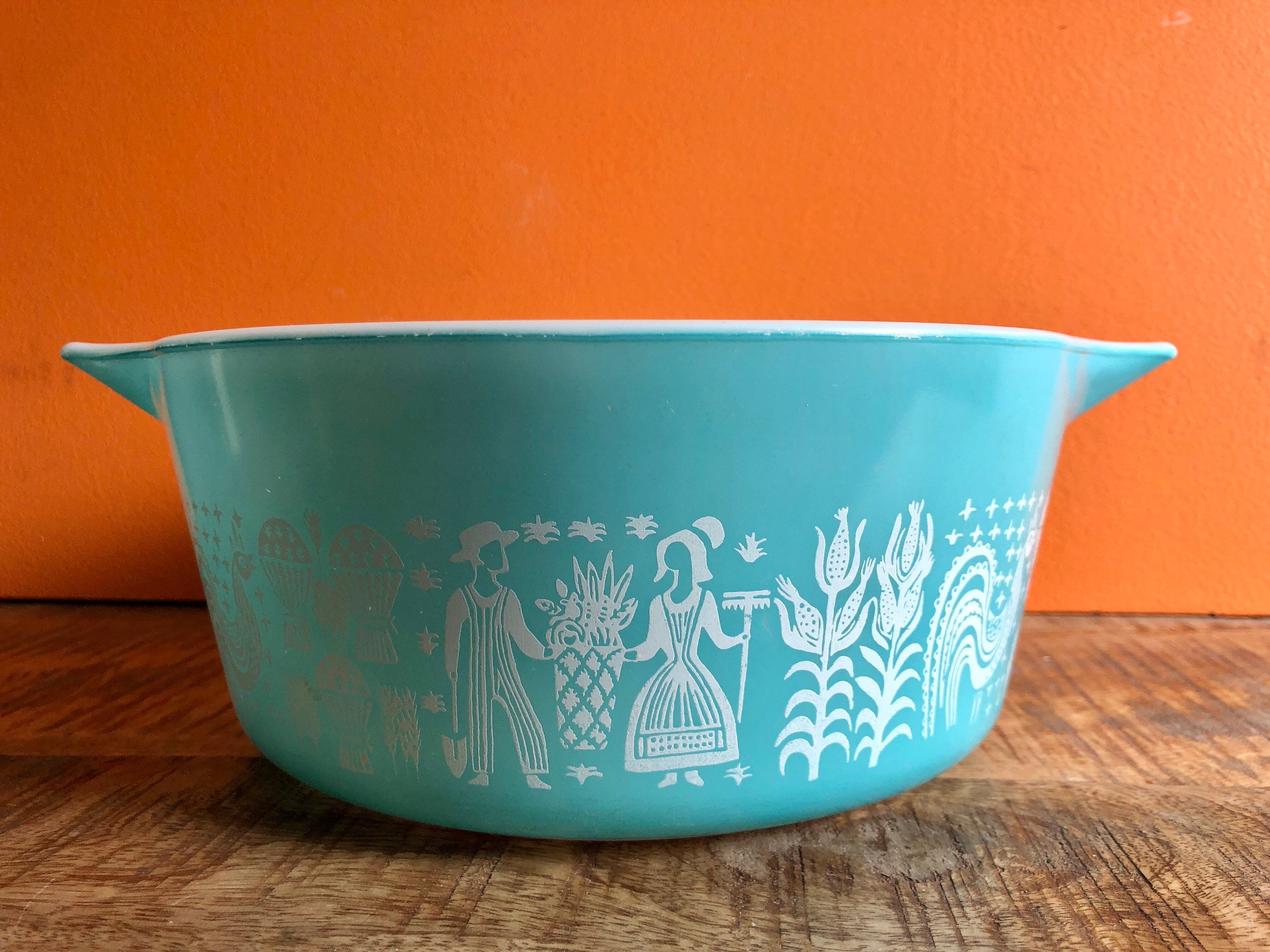 Turquoise Pyrex Amish Butterprint Casserole 475-B White Cinderella 2 12 QT  Rare Pyrex Casserole Butterprint Bowl Vintage Pyrex Rare HTF - Etsy