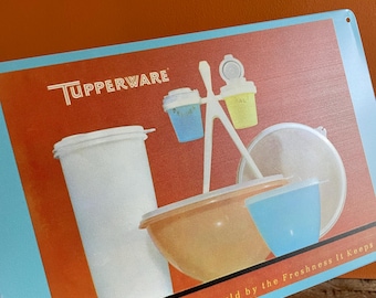 Vintage Tupperware Catalogue Tin Sign – 1960s Millionaire Line (12”x8")