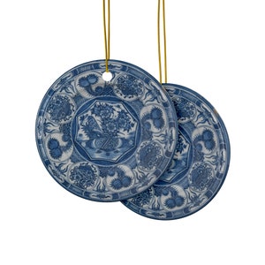 Delft Blue Style Ceramic Christmas Ornaments Delftware Blue Windmill Ceramic Ornaments (1pc, 3pcs, 5pcs, 10pcs)
