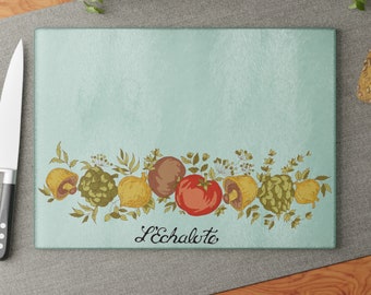 Spice of Life Cutting Board, Vintage Style Tempered Glass