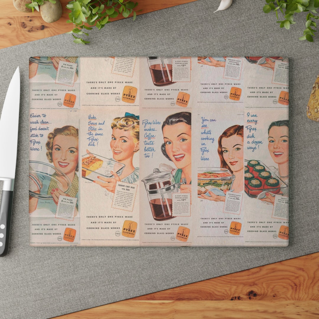 Vintage Pyrex Inspired Glass Cutting Board Etsy