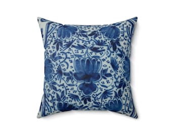 Netherland Holland Porcelain Inspired Delft Blue Christmas Netherlands Gifts Blauw Delft Blue Fabric- Delft Blue Pillow Cover Nederland