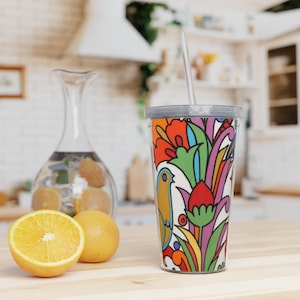 Villeroy Boch Acapulco Pattern Plastic Tumbler with Straw. Lovely inspired by Villeroy Boch Acapulco / Villeroy and Boch Decor / Design