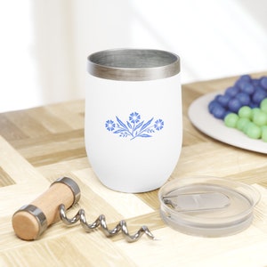 Corningware Blue Cornflower Inspired Vintage Corningware Cornflower Corning Ware Blue Corning Cornflower Blue Vintage Chill Wine Tumbler