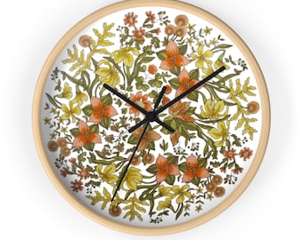Corelle Indian Summer Floral Wall Clock, 1977 Vintage Style