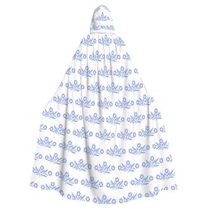 Corningware Cornflower Blue Inspired Hooded Cloak - Hooded Blanket Blue Cornflower Corning Ware Gift For Mom - Gift For Her Snuggle Blanket
