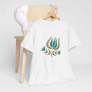 Franciscan Tulip Time Unisex Cotton T-Shirt | Vintage-Inspired Floral Design, Soft & Durable Tee for Everyday Wear Gift For Her