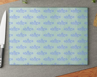 Vintage Corningware Blue Cornflower Glass Cutting Board