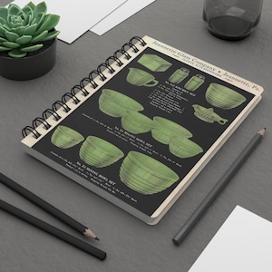 Anchor Hocking Fire-King Jadeite - Jade-Ite Vintage Werbung Inspiriert Spiralgebundenes Journal oder Rezeptbuch