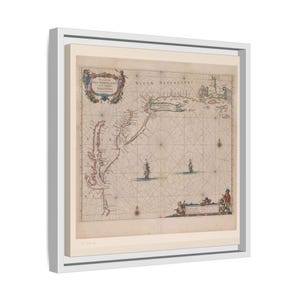 1666 Seekarte der Nordostküste von Amerika | Historische Landkarte von Nieuw-Amsterdam auf Leinwand NYC - New York alte Karte