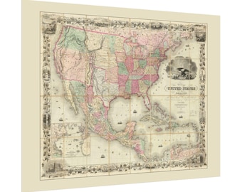 1830 年のアメリカ合衆国および領土の地図 - 古い地図と版画