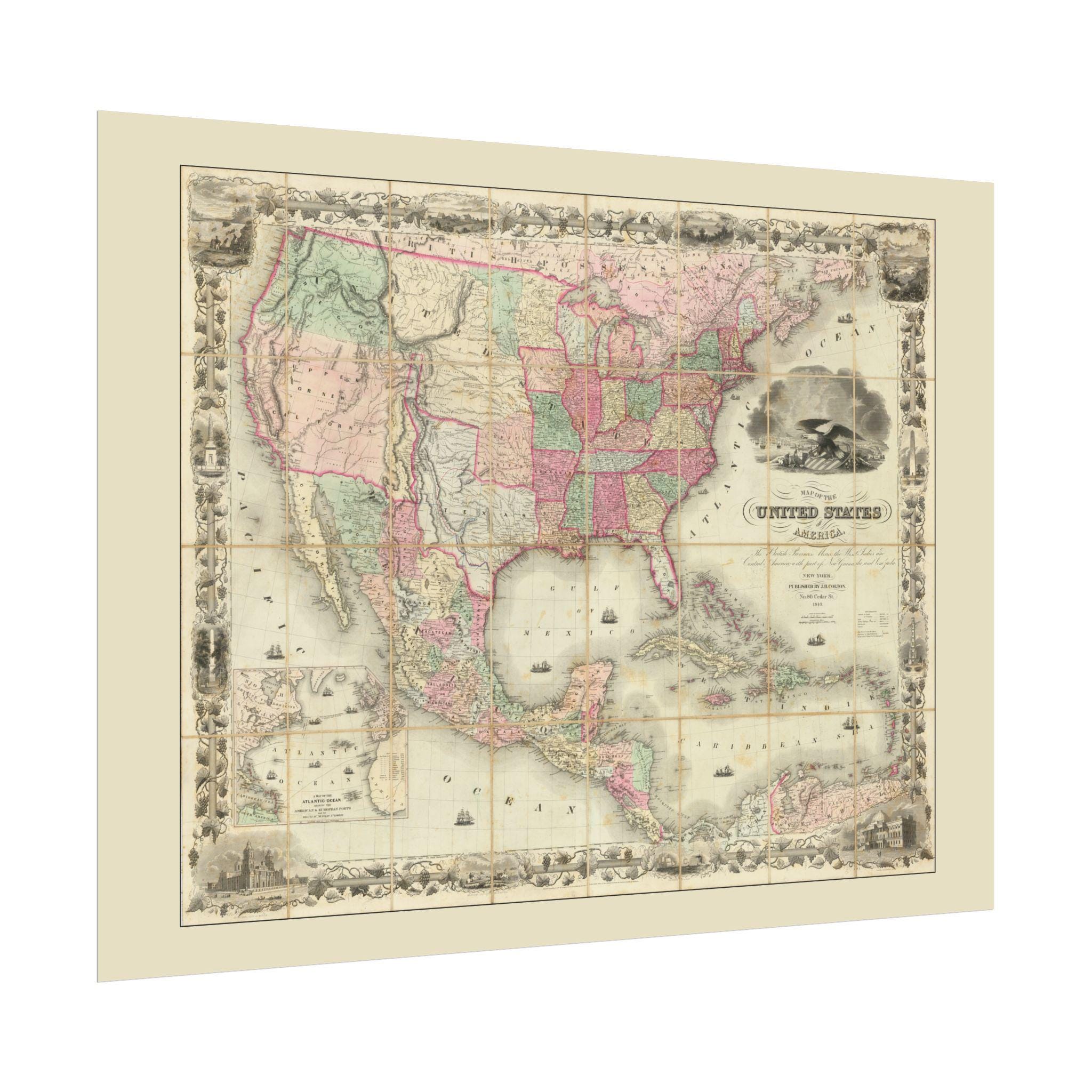 Antique map of the united states - Etsy 日本