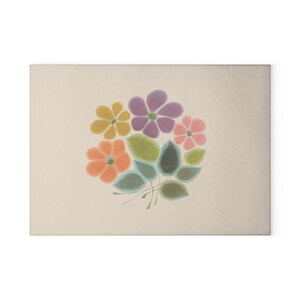 Franciscan Ware Floral Glass Cutting Board – Vintage Kitchen Decor image 2