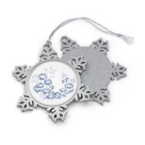 Pyrex Colonial Mist Vintage Pyrex Blue Pyrex 70s Pyrex decor Blue Pyrex Ornament Vintage Colonial Mist Pyrex Accent Pewter Snowflake