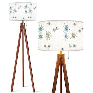 Mid-Century Modern Atomic Starburst Floor Lamp – Inspired by Franciscan Starburst Tripod Floor Lamp (Made in USA)