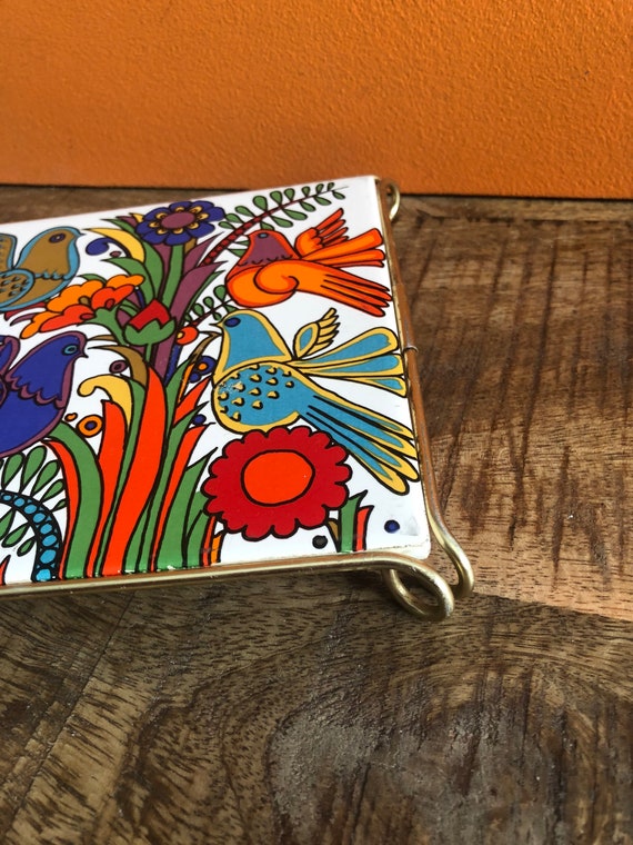 ビンテージアート・トレー　 ビレロイ＆ボッホ アカプルコ ヴィンテージ(?) Villeroy&Boch acapulcoビレロイ＆ボッホ柄 絵