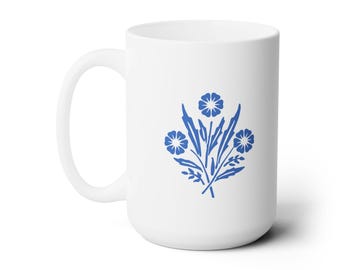 Cornflower Blue Ceramic Mug, Vintage Corningware Reproduction (15oz)
