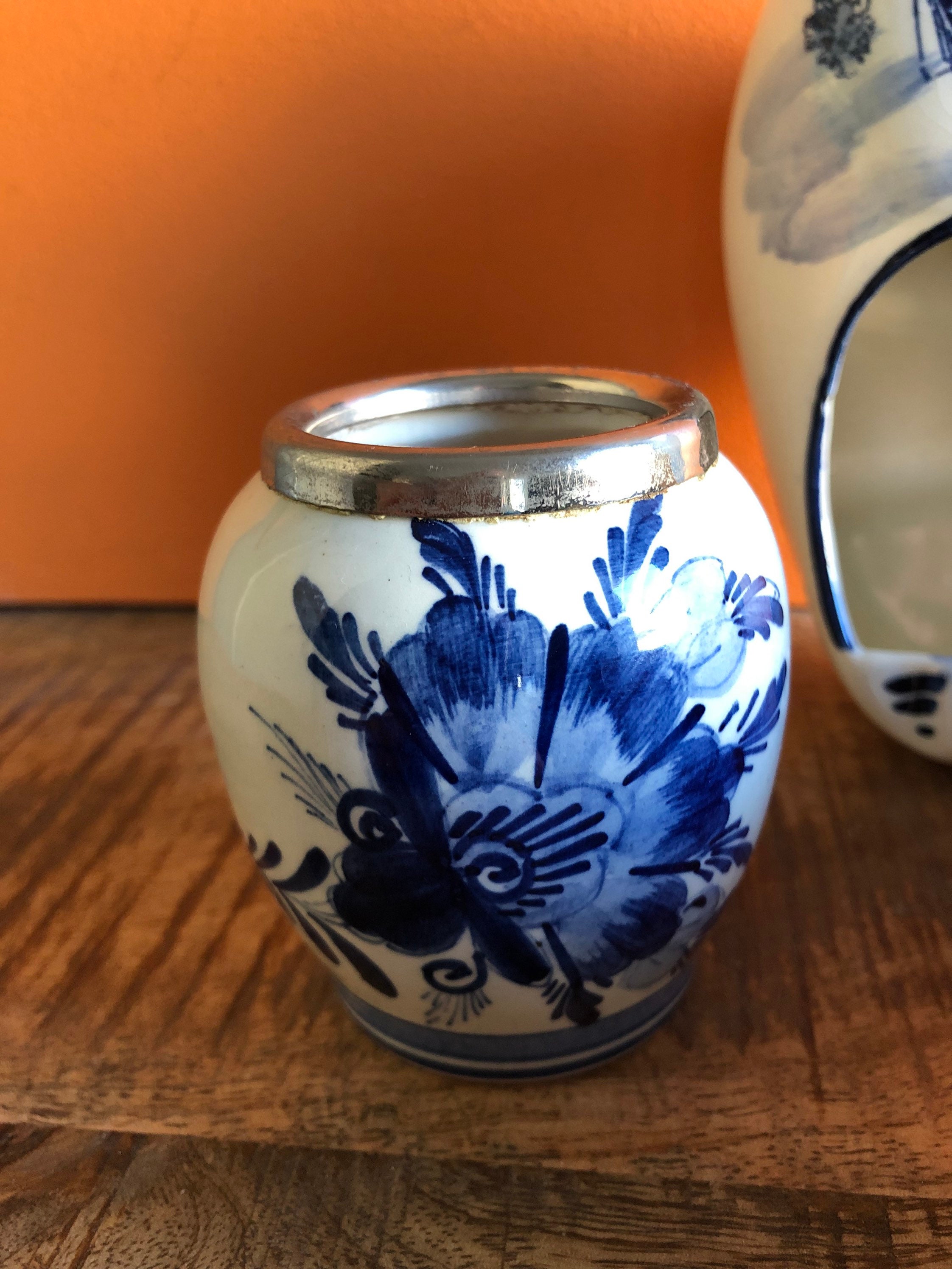 ブルーデルフトハウス灰皿オランダ製デルフト陶器灰皿とデルフト ブルーデルフトハウス灰皿オランダ製デルフト陶器灰皿とデルフト
