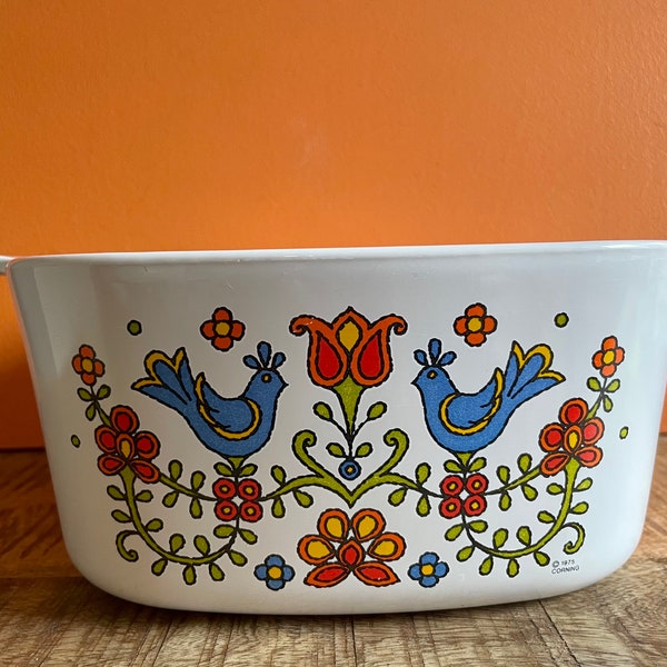 Vintage 1975 Corning Ware COUNTRY FESTIVAL Blue Birds Corning Country Festival, Corning Ware A-3-B, 3 Quart /3Liter Casserole Dish A-3-B 3Qt