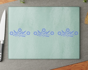 Vintage Corningware Blue Cornflower Glass Cutting Board