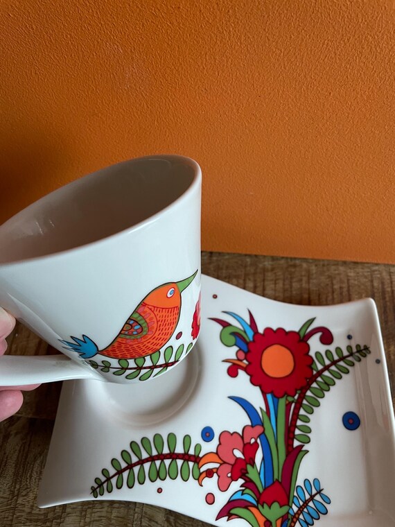 Villeroy and Boch Acapulco New Wave Mug & Saucer. New Wave