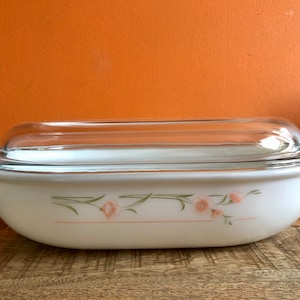 RARA Pyrex oblunga o pirofila JaJ Pyrex Silverleaf Casseruola. JaJ Pyrex JaJ vintage Inghilterra. Piatto Pyrex England Foglia Argento HTF Pyrex