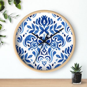 Netherland Holland Porcelain Inspired Delft Blue Christmas Netherlands Gifts Blauw Delft Wall Clock - Delft Blue Wall Clock Nederland