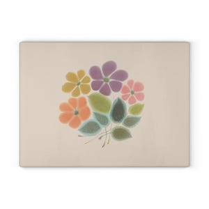 Franciscan Ware Floral Glass Cutting Board – Vintage Kitchen Decor image 3