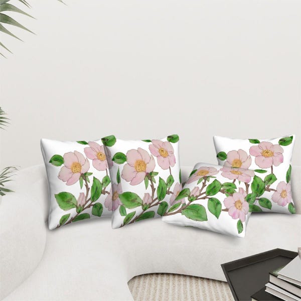 Vintage Desert Rose Pillow Covers Set | Mid-Century Modern Cushion