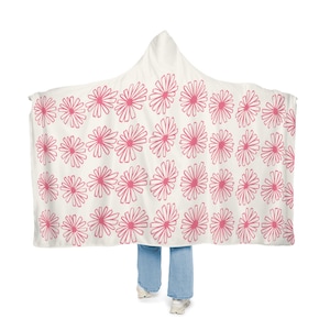 Pyrex Pink Daisy Inspired Vintage Pyrex Pink Daisy Hooded Blanket Pyrex 60s Pyrex Inspired Pink Pyrex Vintage Pyrex Snuggle Blanket Hood