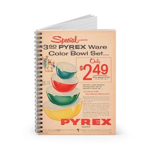 Pyrex rare Vintage Pyrex Notebook for your Pyrex Mixing Bowls - Pyrex Bowls - Pyrex 933 - Pyrex Big Bertha Pyrex Butter dish recipes