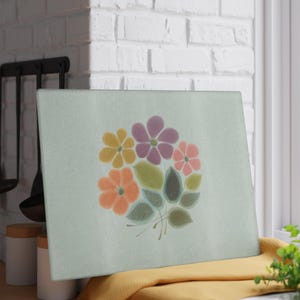 Franciscan Ware Floral Glass Cutting Board – Vintage Kitchen Decor image 5