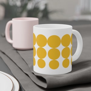 Yellow Pyrex Dots Vintage Pyrex Pattern 60s Pyrex Inspired Vintage Yellow Rare Pyrex Rare Dots Pyrex Mug 11oz