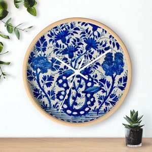 Netherland Holland Porcelain Inspired Delft Blue Christmas Netherlands Gifts Blauw Delft Wall Clock - Delft Blue Wall Clock Nederland