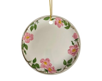 Franciscan Desert Rose Inspired Ceramic Ornaments, 2-Side Print, (1pc, 3pcs, 5pcs, 10pcs)