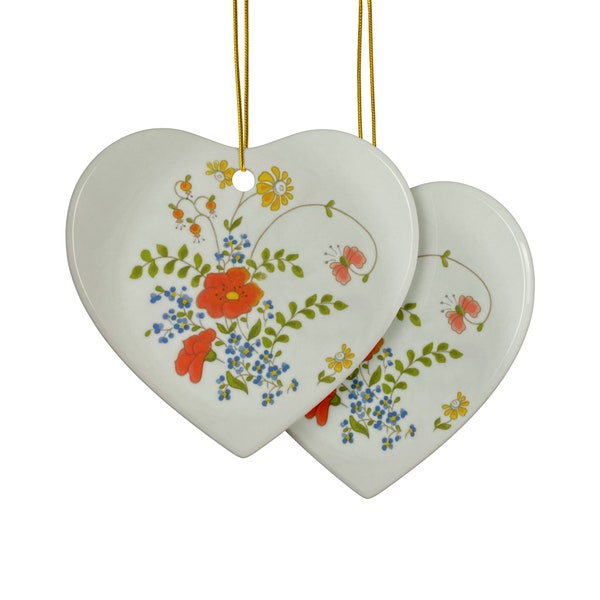 Pyrex - Vintage Corelle Wildflower Ceramic Ornaments (1pc, 3pcs, 5pcs, 10pcs). Lovely Inspired By Corelle Wildflower Flower Ornament