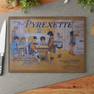 Reproduction of 1920s Antique Pyrex for Kids Set Cover of Pyrexette. Uniwue Pyrex Collectors item. Rare Pyrex - Pyrex Glass Cutting Board