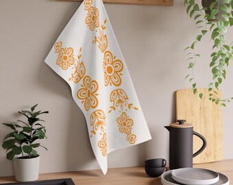 Schmetterling Gold Küchenhandtuch, Pyrex Inspiriert 70er Jahre Dekor