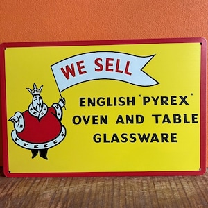 Vintage Reproduction JAJ Pyrex England Tin Sign – A Timeless Piece of Kitchen History 12&quot;x 8&quot;