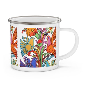 Villeroy and Boch Acapulco Pattern Inspiriert Emaille Becher. Wunderschöner seltener Villeroy Boch Acapulco Villeroy and Boch Emaille Camping Becher