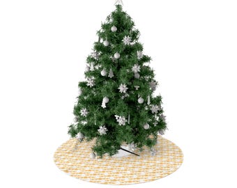 Butterfly Gold Christmas Tree Skirt, Vintage Corelle Pattern