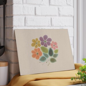 Franciscan Ware Floral Glass Cutting Board – Vintage Kitchen Decor image 6