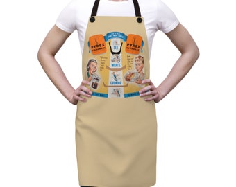 Vintage Pyrex Ad Apron – Retro Kitchen, Customizable Color