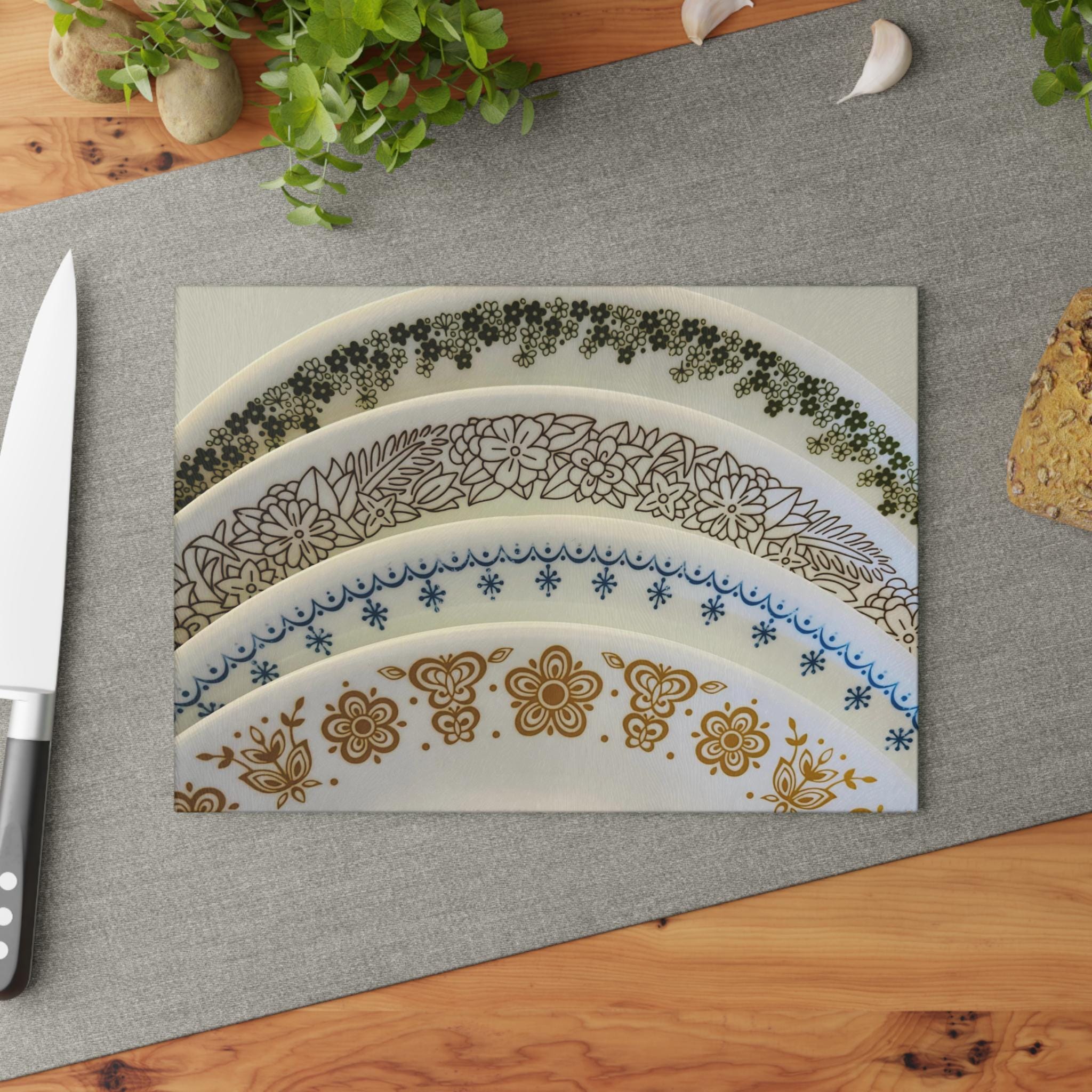 ヴィンテージ風強化ガラスカッティングボード - パイレックス