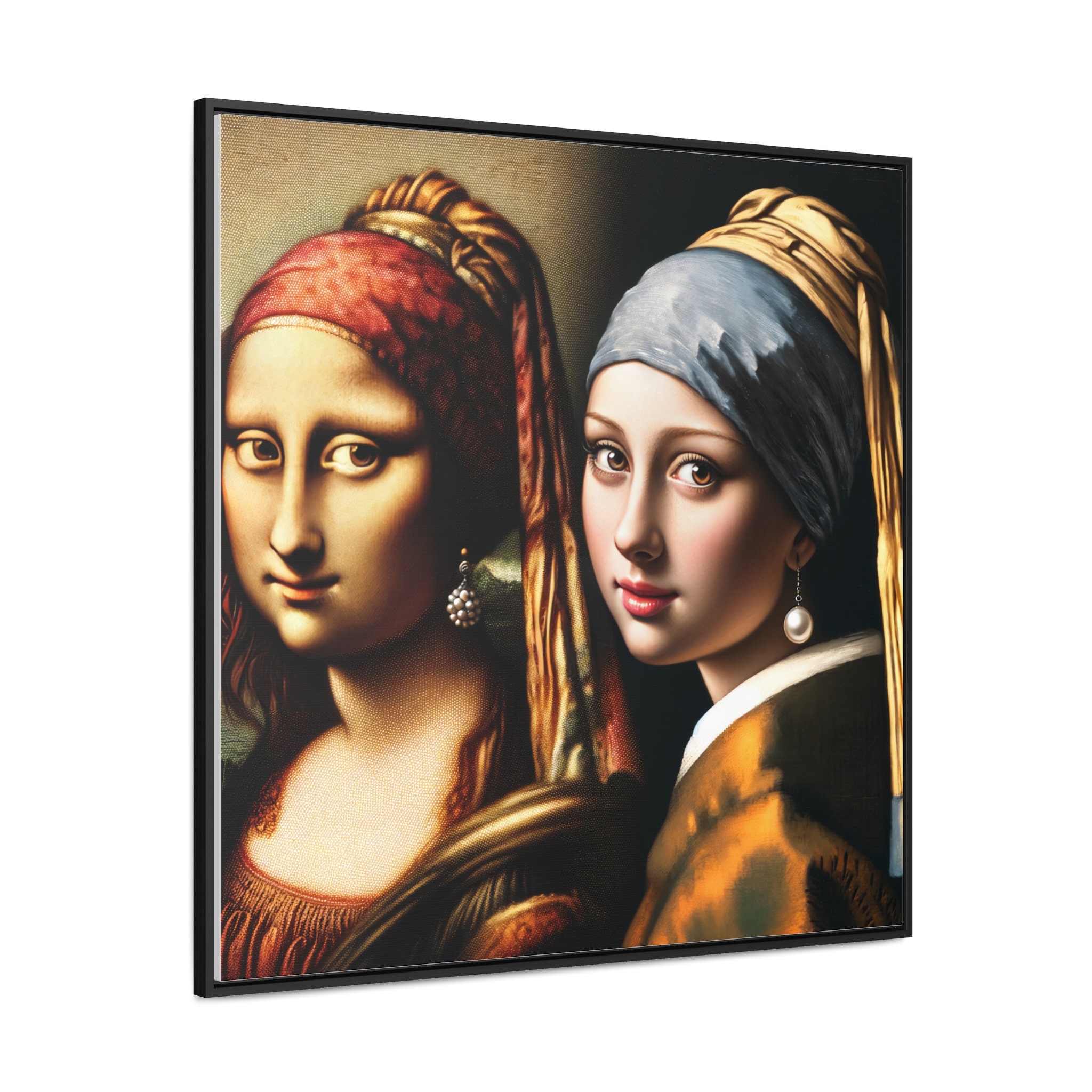Mona Lisa & Girl With a Pearl Earring Fusion Art Canvas - Etsy