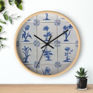 Netherland Holland Porcelain Inspired Delft Blue Christmas Netherlands Gifts Blauw Delft Wall Clock Delft Blue Wall Clock Nederland Tulips