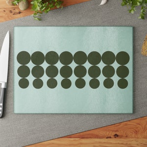 Green Pyrex Dots Vintage Pyrex Pattern 60s Pyrex decor Inspired Vintage Green Rare Pyrex Rare Dots Glass Cutting Board