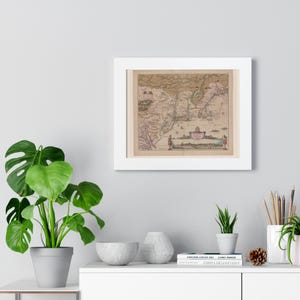1655/1684 Carte de la côte nord-est de l'Amérique | Carte hollandaise historique encadrée de Nieuw-Amsterdam et de la Nouvelle-Angleterre, New York USA